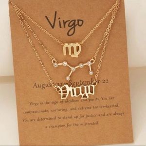 Virgo Zodiac Sign 3-Piece Necklace Set